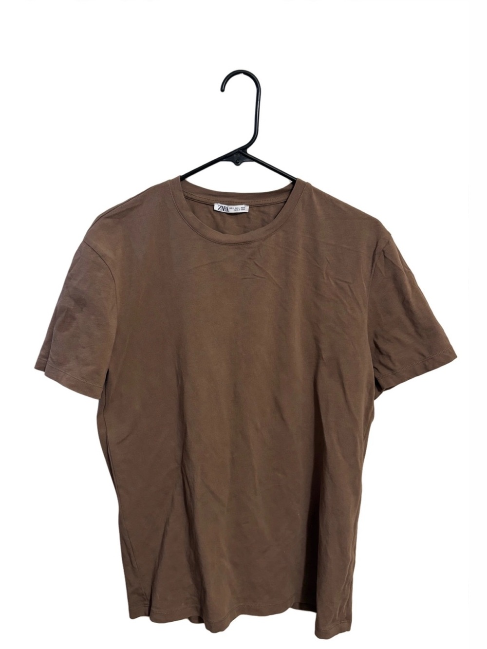 Zara Men Brown Short Sleeve Crewneck Tee- Size L